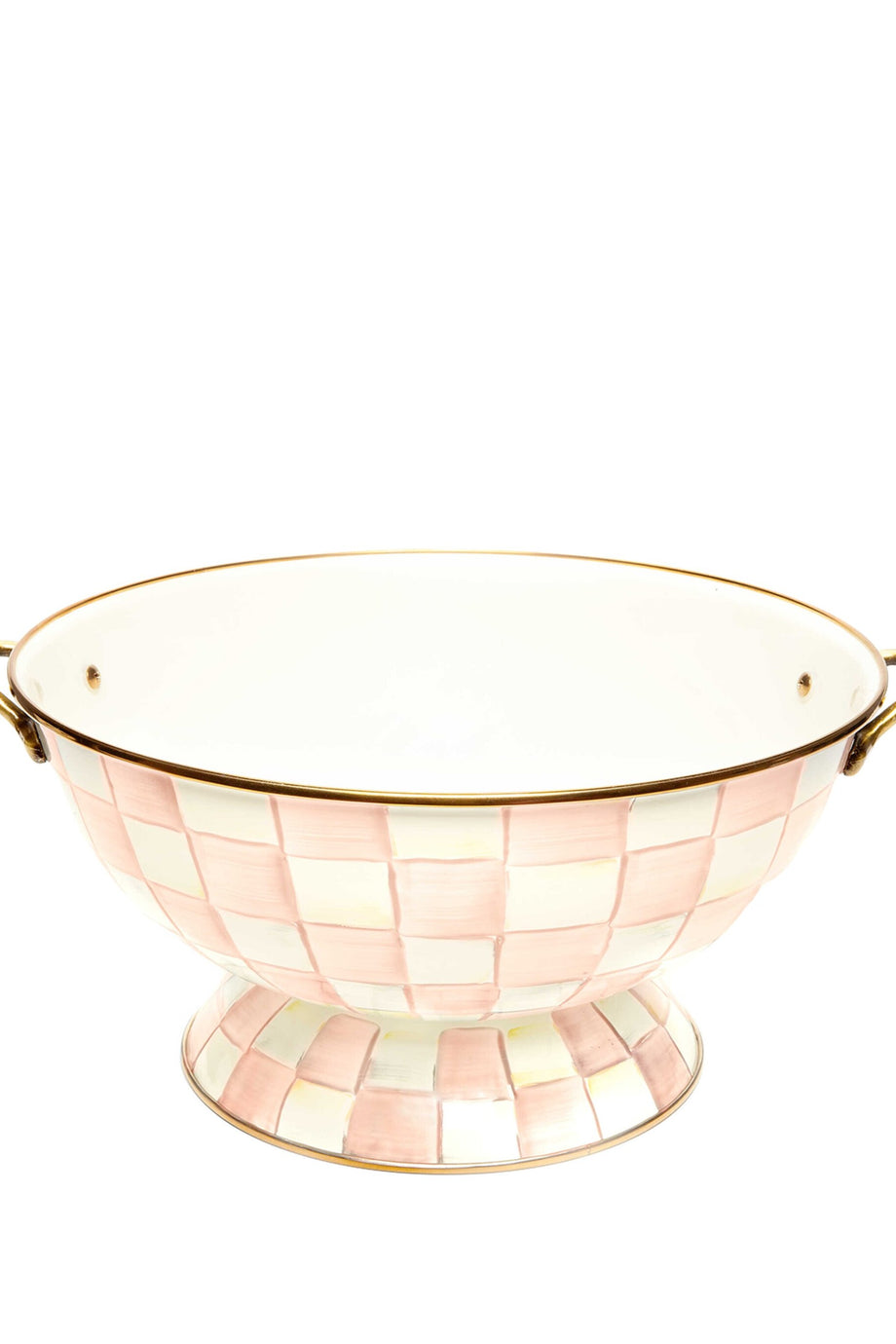 Rosy Check Everything Bowl, Çok Yönlü ve Şık Emaye Kase