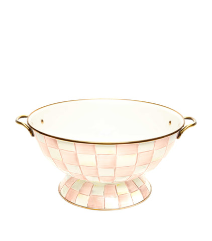 Rosy Check Everything Bowl, Çok Yönlü ve Şık Emaye Kase
