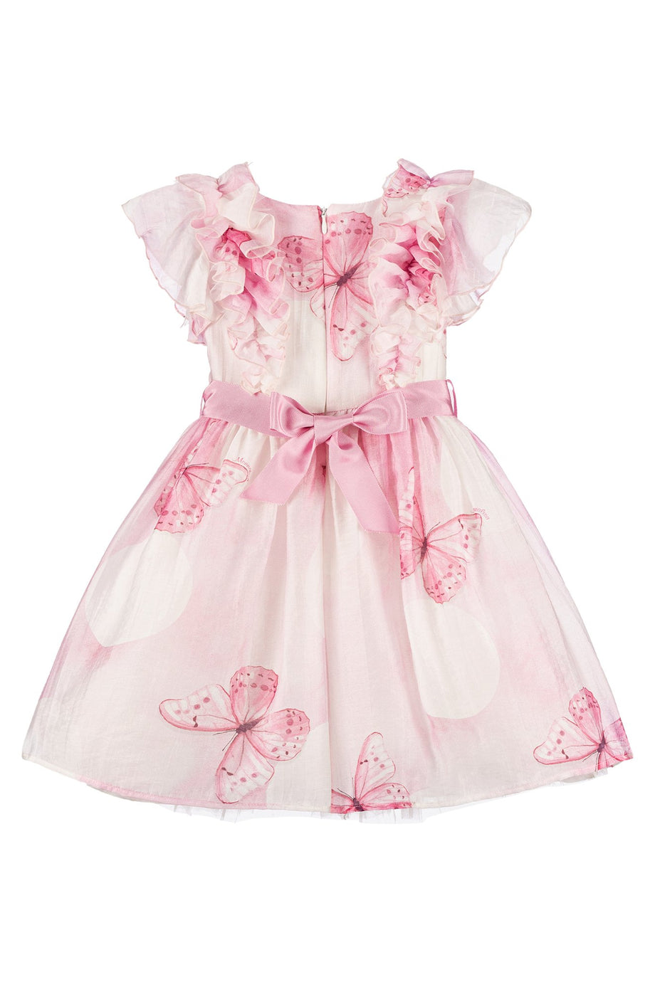 Çocuk Kelebek Desenli Organza Elbise