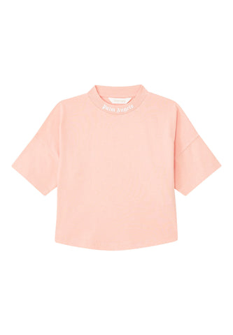 Palm Angels Logo Baskılı Pamuk Tişört - Pembe