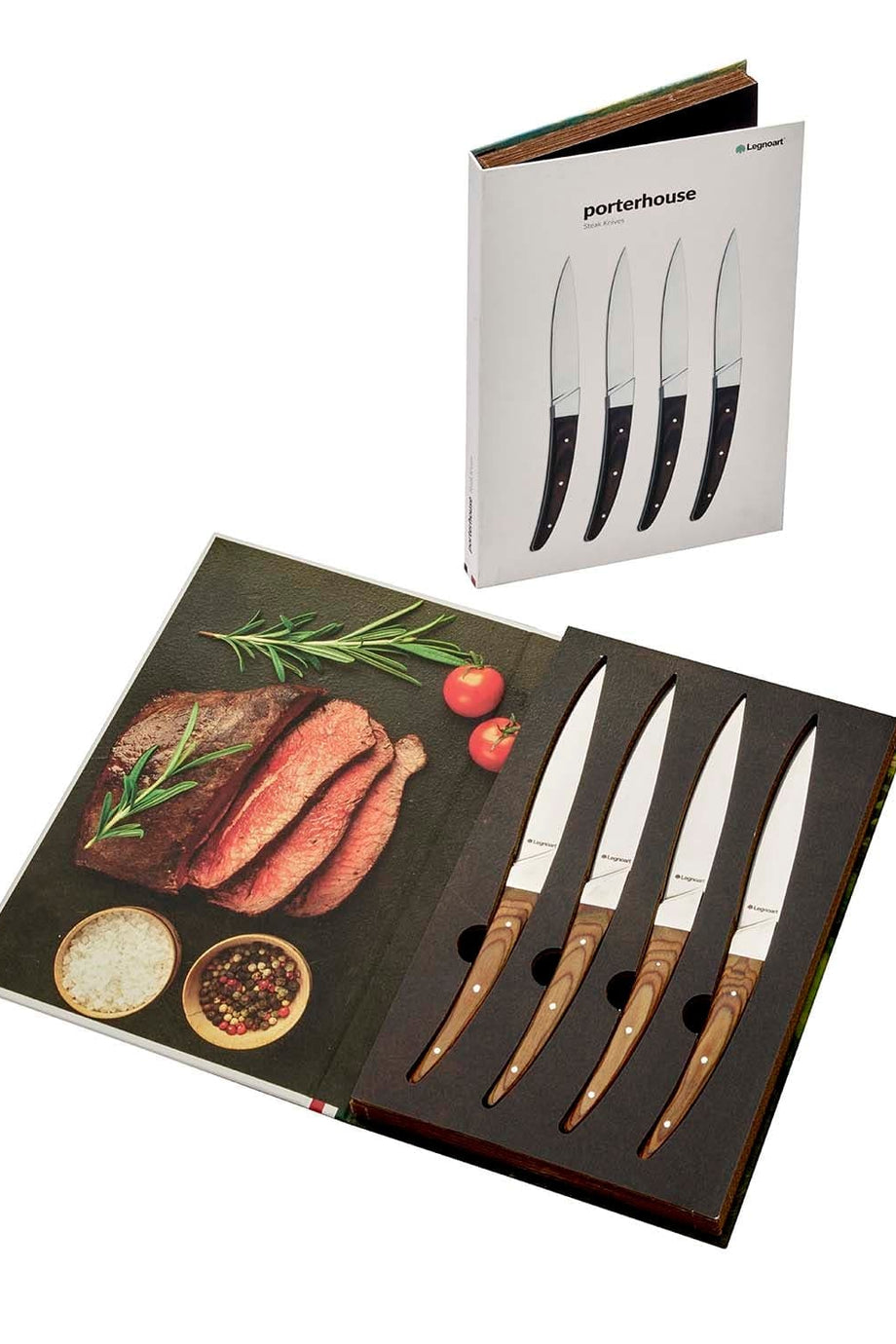 Portehouse 4 Parça Steak Knife Seti, Paslanmaz Çelik ve Ahşap Sap