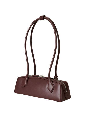 LE TECKEL Küçük Nubuk Deri Omuz Çantası, Ayna ve Kart Bölmeli, Fermuarlı, İtalya Üretimi