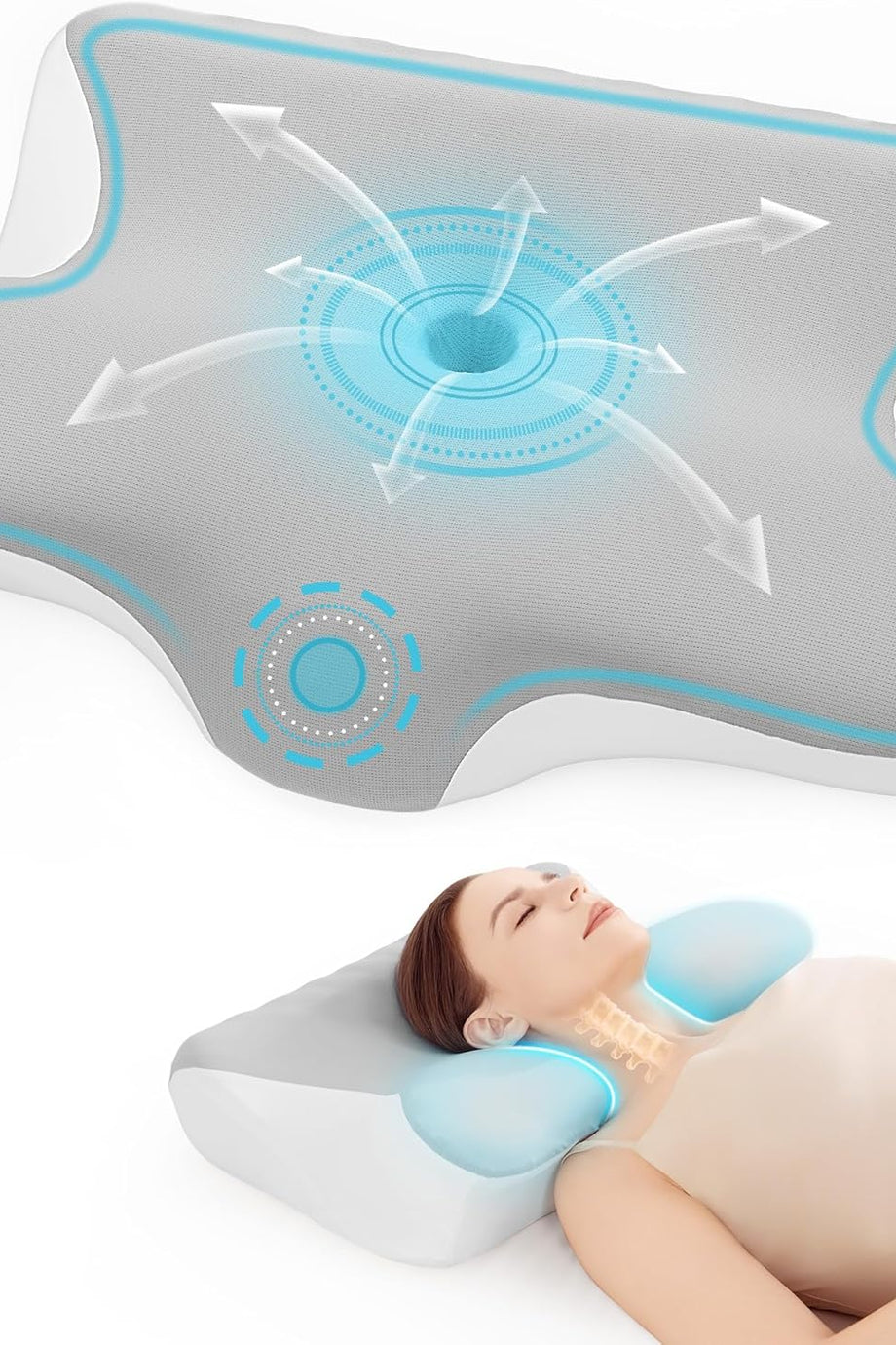 Yükseklik Ayarlı Hafızalı Köpük, Ergonomik Destek Yastığı, Yan, Sırt ve Karın Üstü Yatanlar İçin
