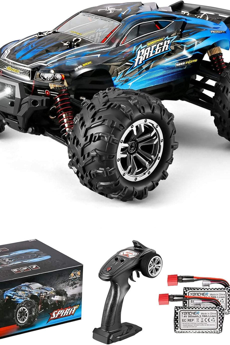 YC100 1/20 RC Uzaktan Kumandalı Araba, 36+ km/h Hız, 4WD Offroad, 2 Pil ile