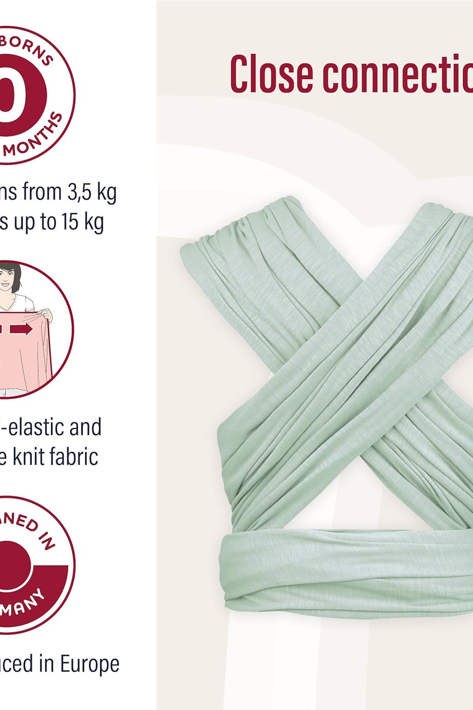 Sling Arctic, Organik Pamuk Bebek Askısı, 3 Taşıma Pozisyonu
