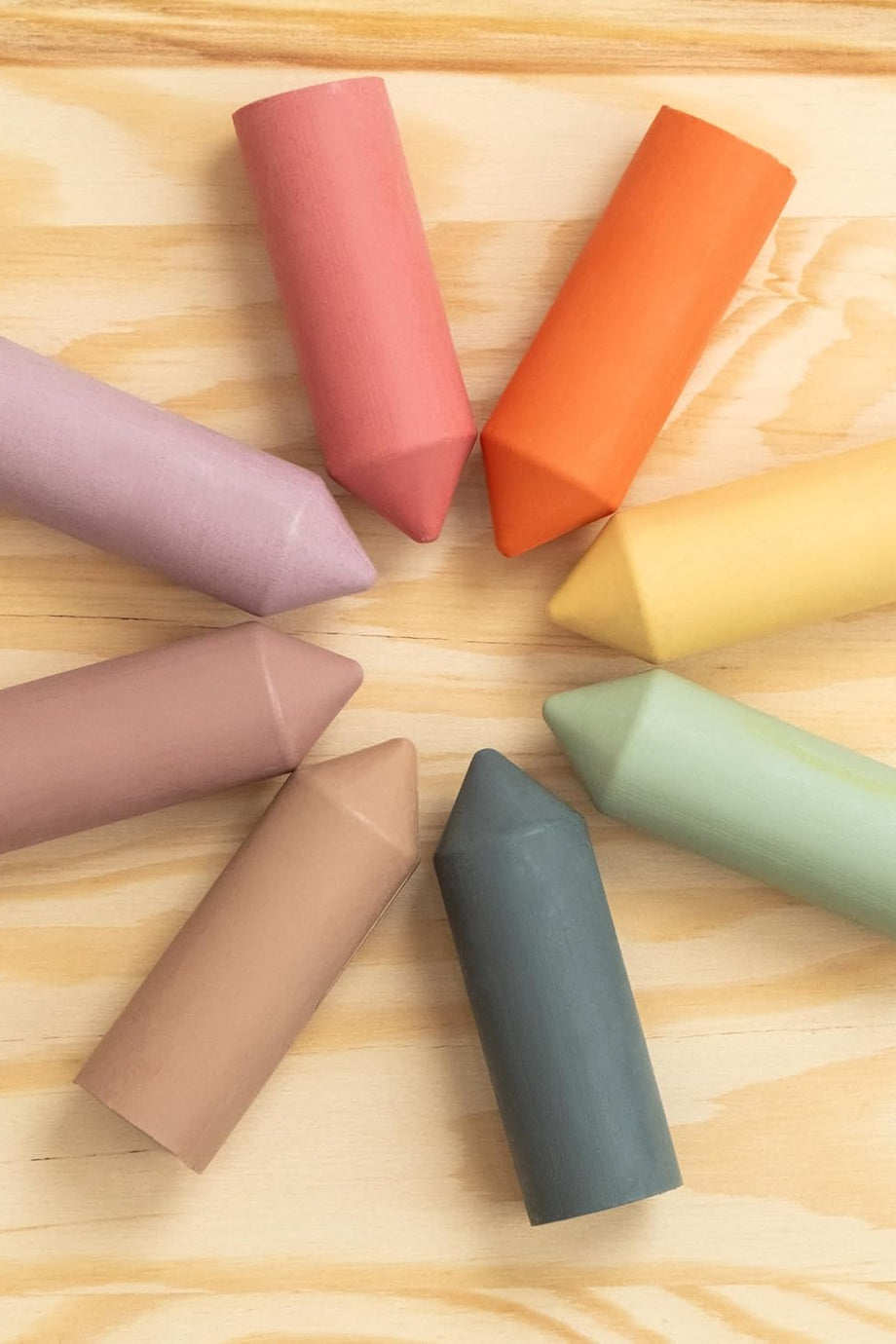 Balmumundan Mum Boya Kalemleri, 8'li Pastel Renk Seti, %100 Doğal ve Ekolojik