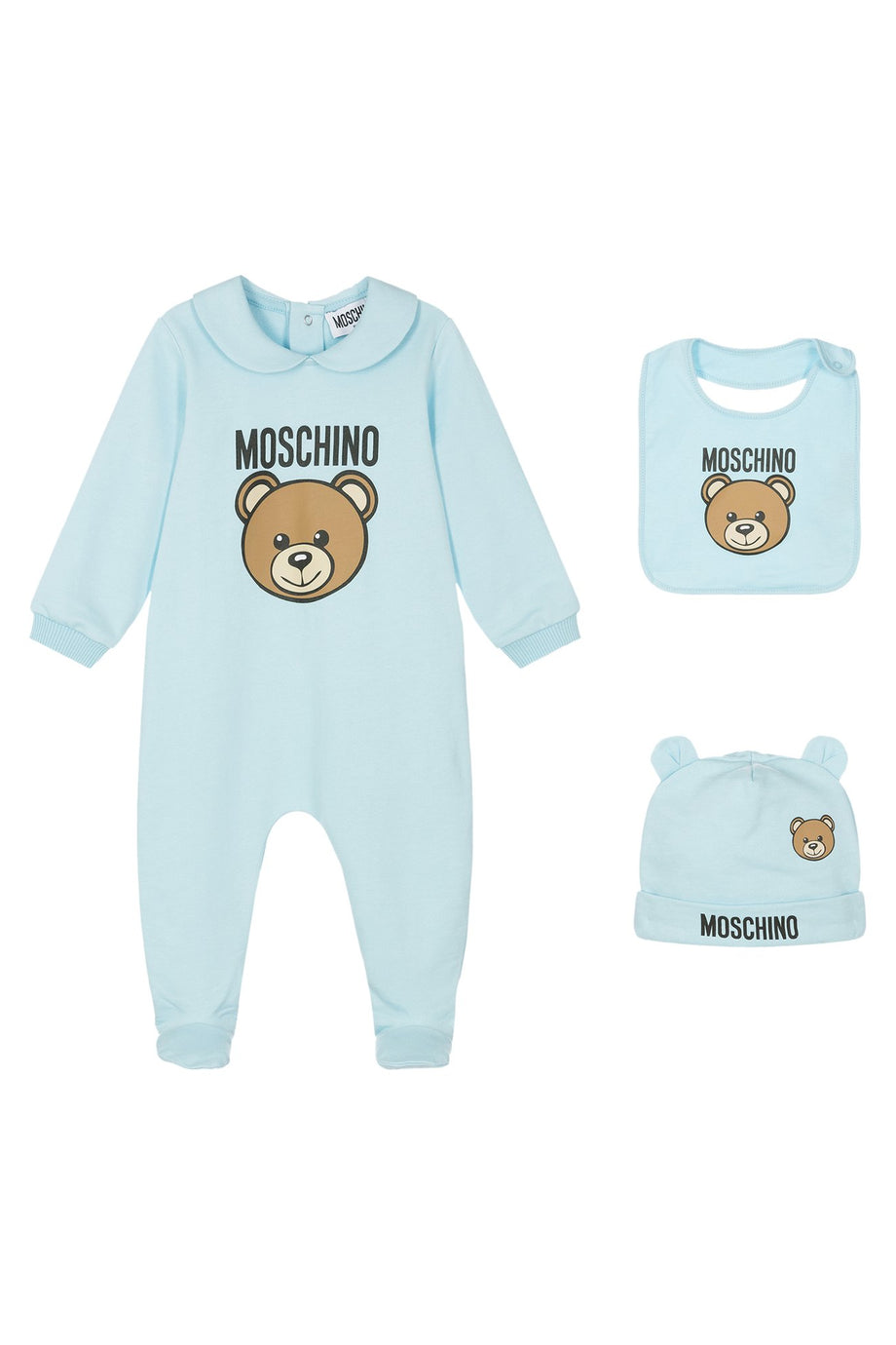 Çocuklar İçin Ayıcık Desenli Pijama Hediye Seti - Açık/Pastel Mavi