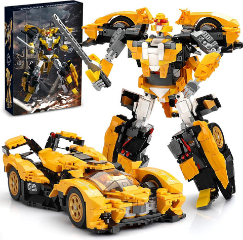 2'si 1 Arada Model Araba ve Transformers Robot Seti,998 Parça, 8+ Yaş İçin Koleksiyonluk Hediye