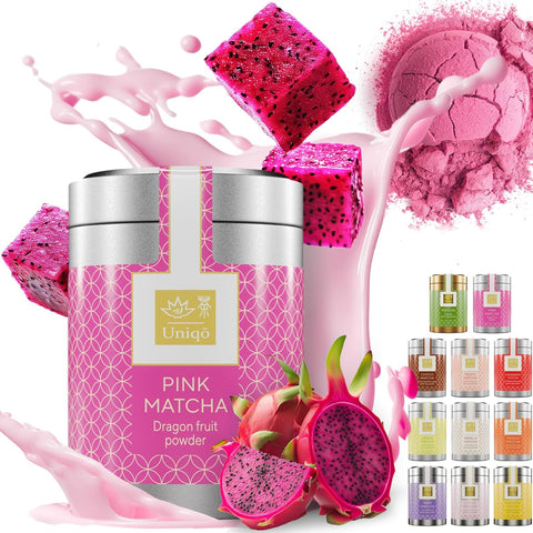 Ejder Meyvesi Aromalı Premium Japon Matcha Tozu 30g Şeker İlavesiz Vegan, Metal Kutuda