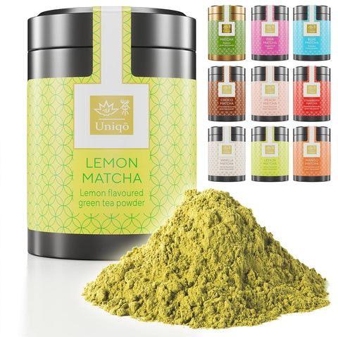 Limon Aromalı Premium Japon Matcha Tozu 30g Şeker İlavesiz Vegan, Metal Kutuda