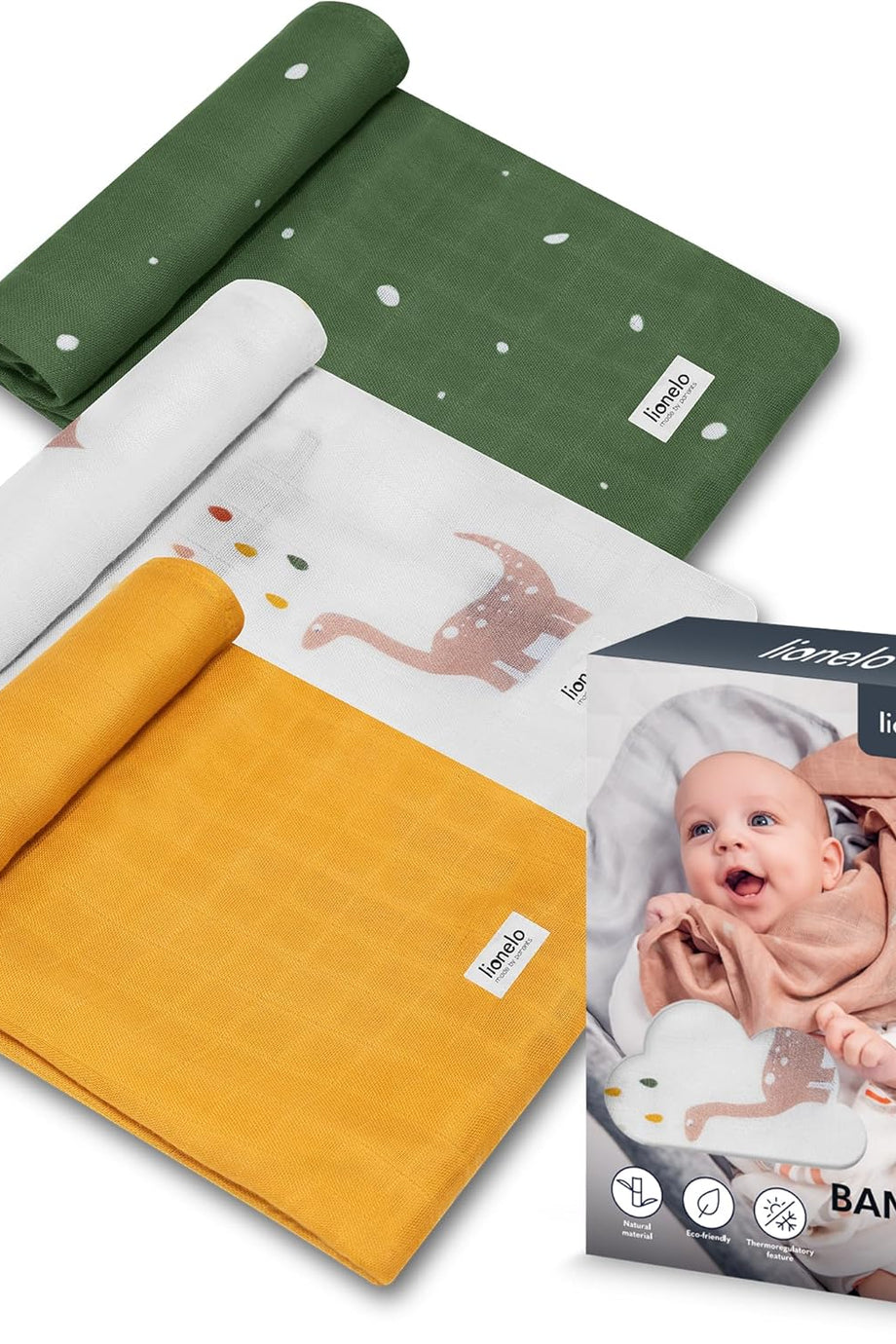 Bambu Battaniye Seti, Çok Amaçlı Muslin, %100 Doğal, Antibakteriyel