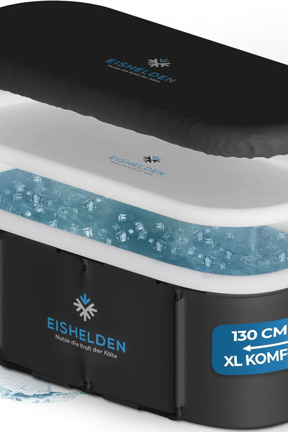 130 cm XL Oval Buz Banyosu Seti 5 Katmanlı İzolasyonlu Metal Gövde Spor ve Terapi İçin