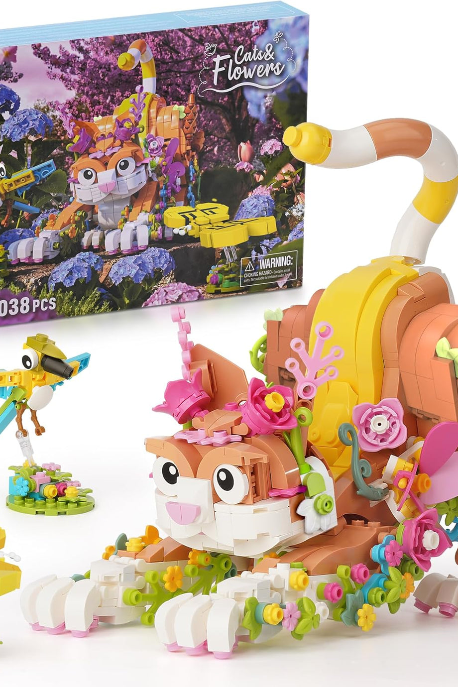 Creator 3'ü 1 Arada Çiçek Kedi Yapı Blokları Seti, 10 Yaş ve Üzeri Kızlar İçin Hediye