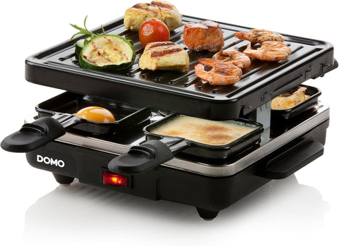 Domo DO9147G Raclette Izgarası 'Just US' 4 Porsiyon, 600W, Metal, Siyah