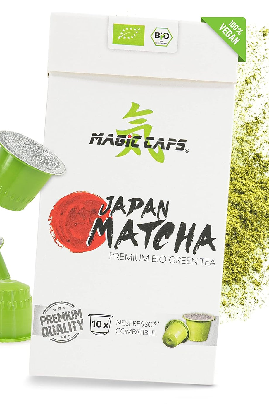 Organik Matcha Çay Kapsülü 2x10 Adet Japon Kagoshima Menşeli Makine Uyumlu