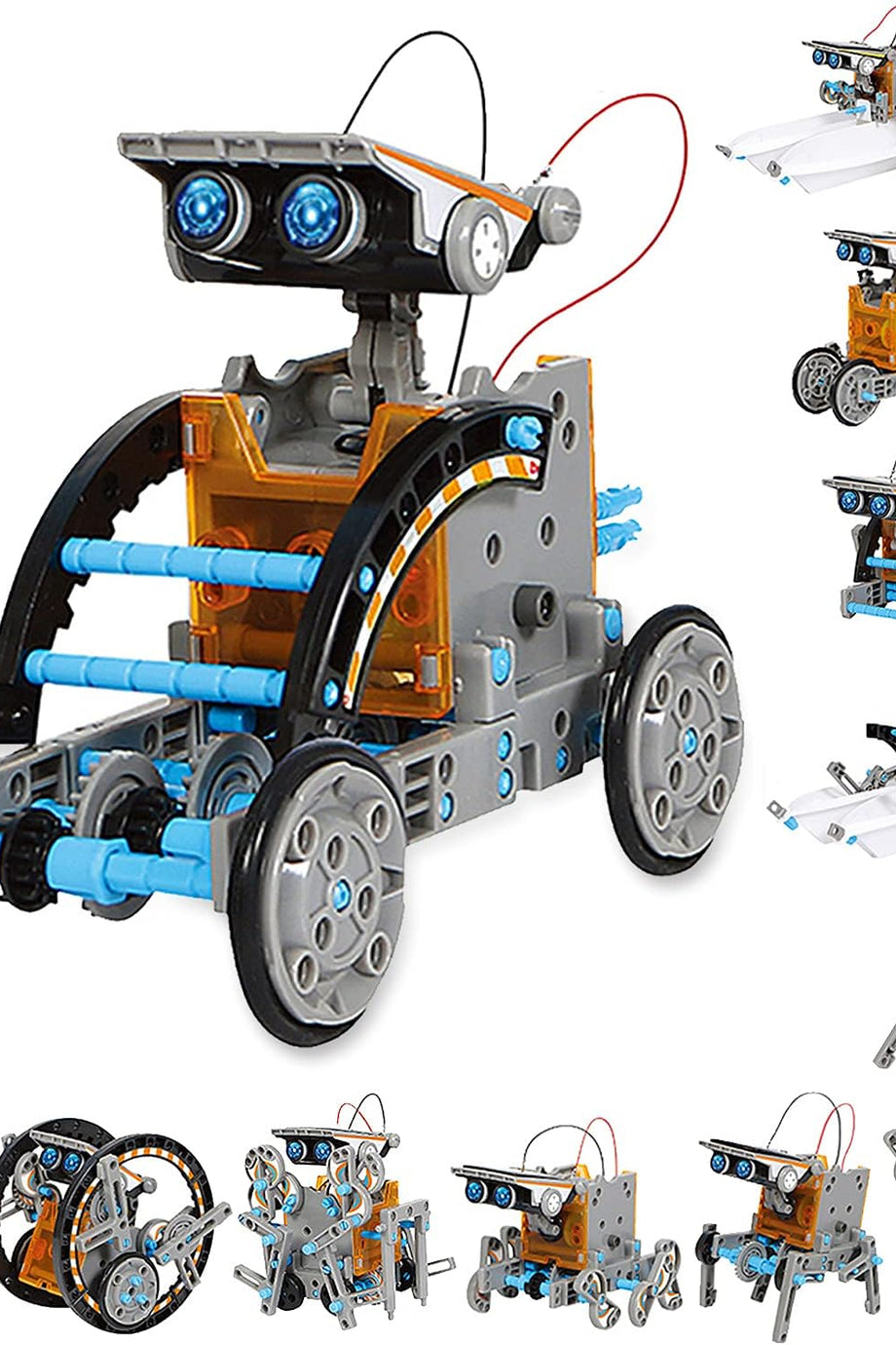 Güneş Enerjili Robot Çocuk Oyuncağı 12'si 1 Arada STEM İnşaat Seti, 190 Parça (8 Yaş ve Üzeri)