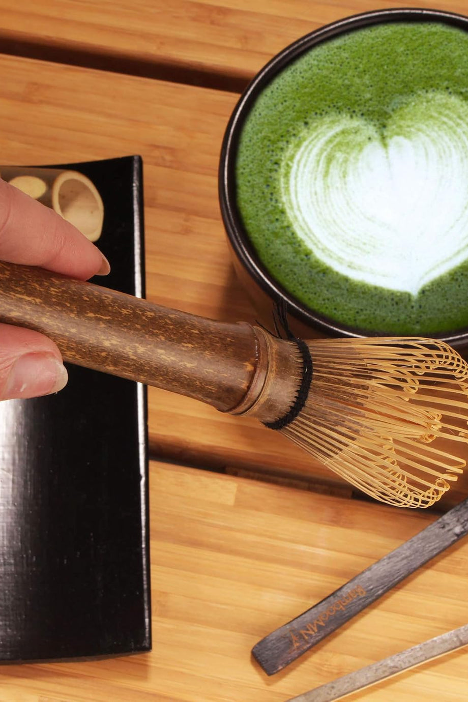 Saplı Geleneksel Matcha Çırpıcı, Siyah Renk
