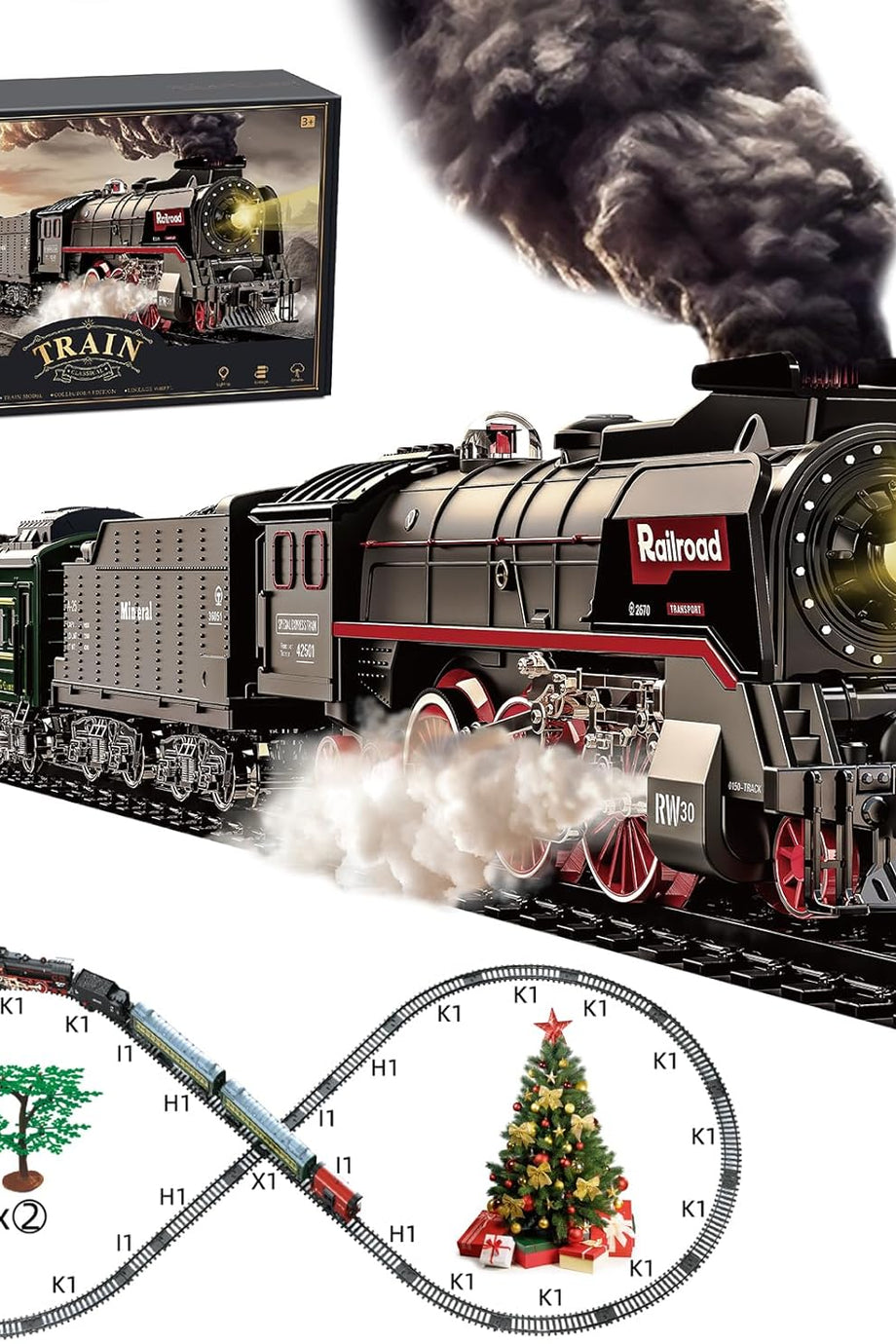 Elektrikli Demiryolu Seti, Buharlı Lokomotif, Işıklı Vagonlar