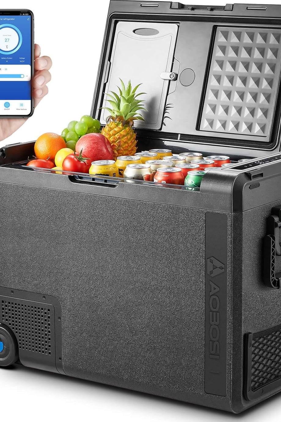 Kompresörlü Soğutma Kutusu 58L, Çift Bölmeli, USB ve LED’li