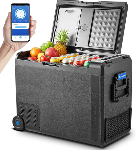 Kompresörlü Soğutma Kutusu 58L, Çift Bölmeli, USB ve LED’li