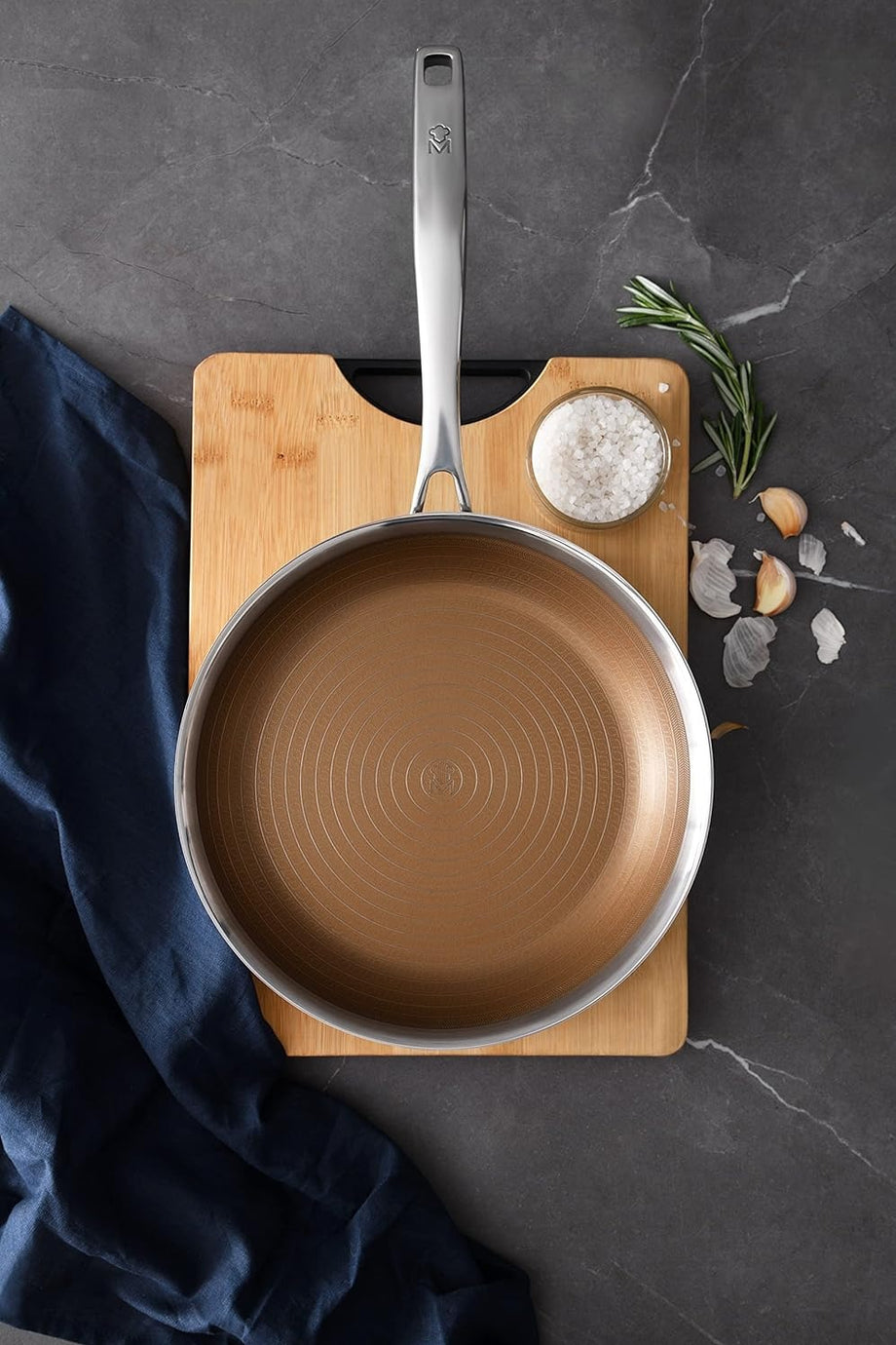 Giro-3 28 cm Paslanmaz Çelik Tava 3 Katmanlı İndüksiyon Uyumlu Yapışmaz Kaplama