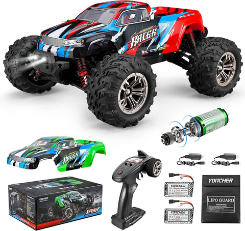 YC250 1/16 RC Araba, 62+ km/h Fırçasız Motor, 4WD Offroad, 2 Pil ve Yedek Kasa