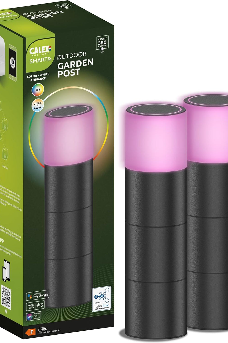 Akıllı Dış Mekan LED Bahçe Lambası 2'li Set,RGB Renkler, Sıcak Beyaz Işık, Kısılabilir