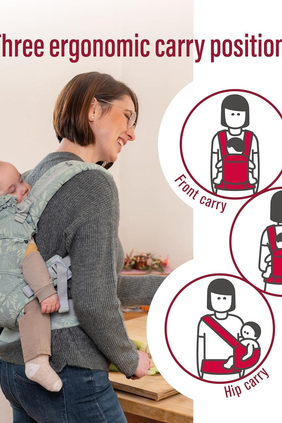 XT/All-In-One Bebek Taşıyıcı Organik Pamuk, 3.5-20 kg, Esnek Taşıma Sistemi, Yeni Doğan