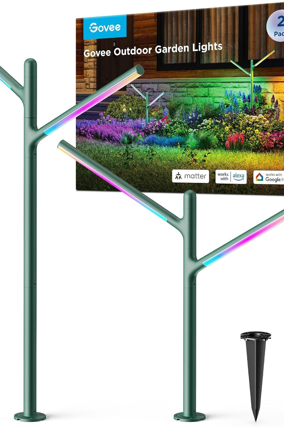 Dış Mekan LED Bahçe Lambası, RGBWWIC, IP66 Su Geçirmez, 16 Milyon Renk