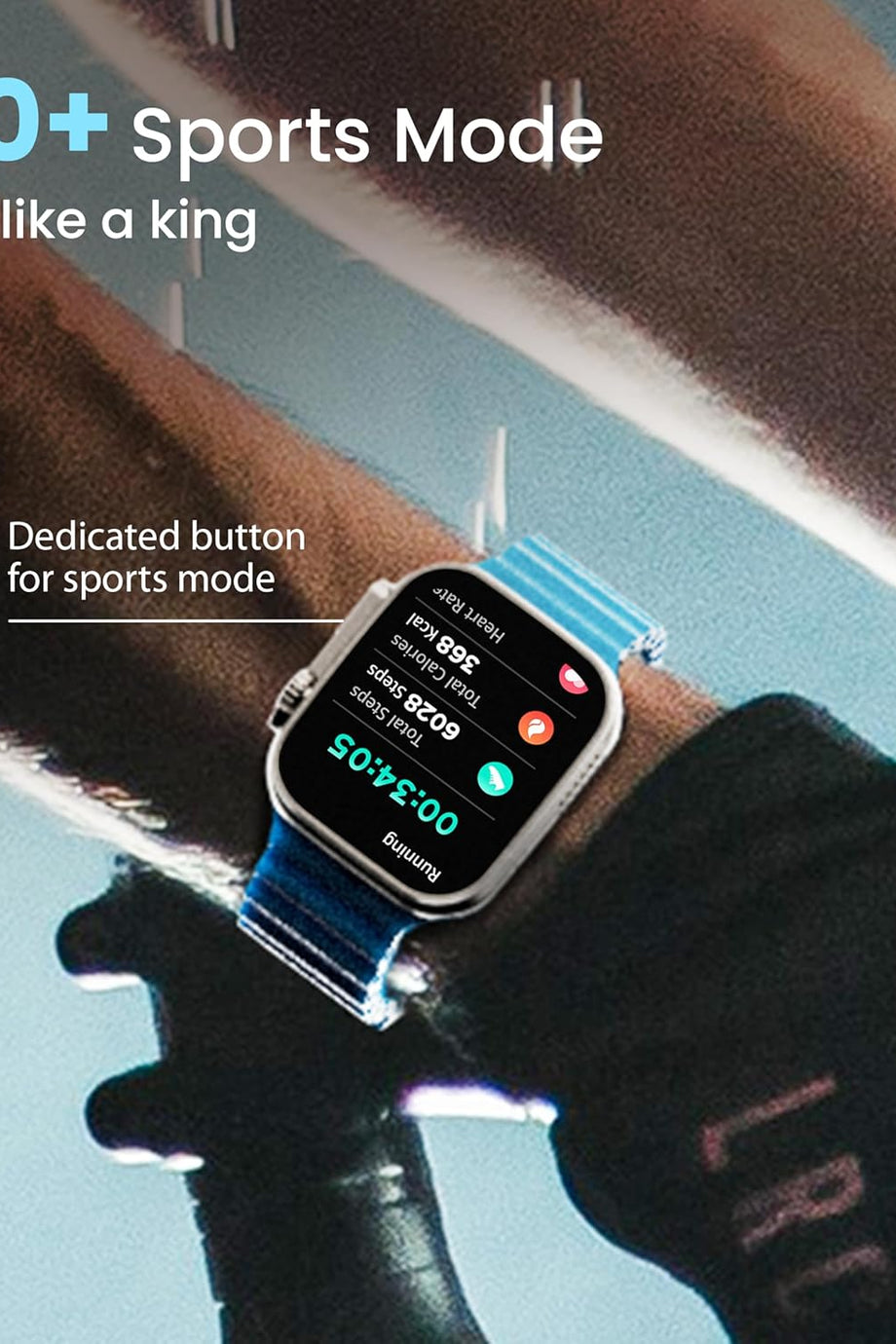 Crown Akıllı Saat, 1.95” HD Ekran, Bluetooth Arama, 100+ Spor Modu