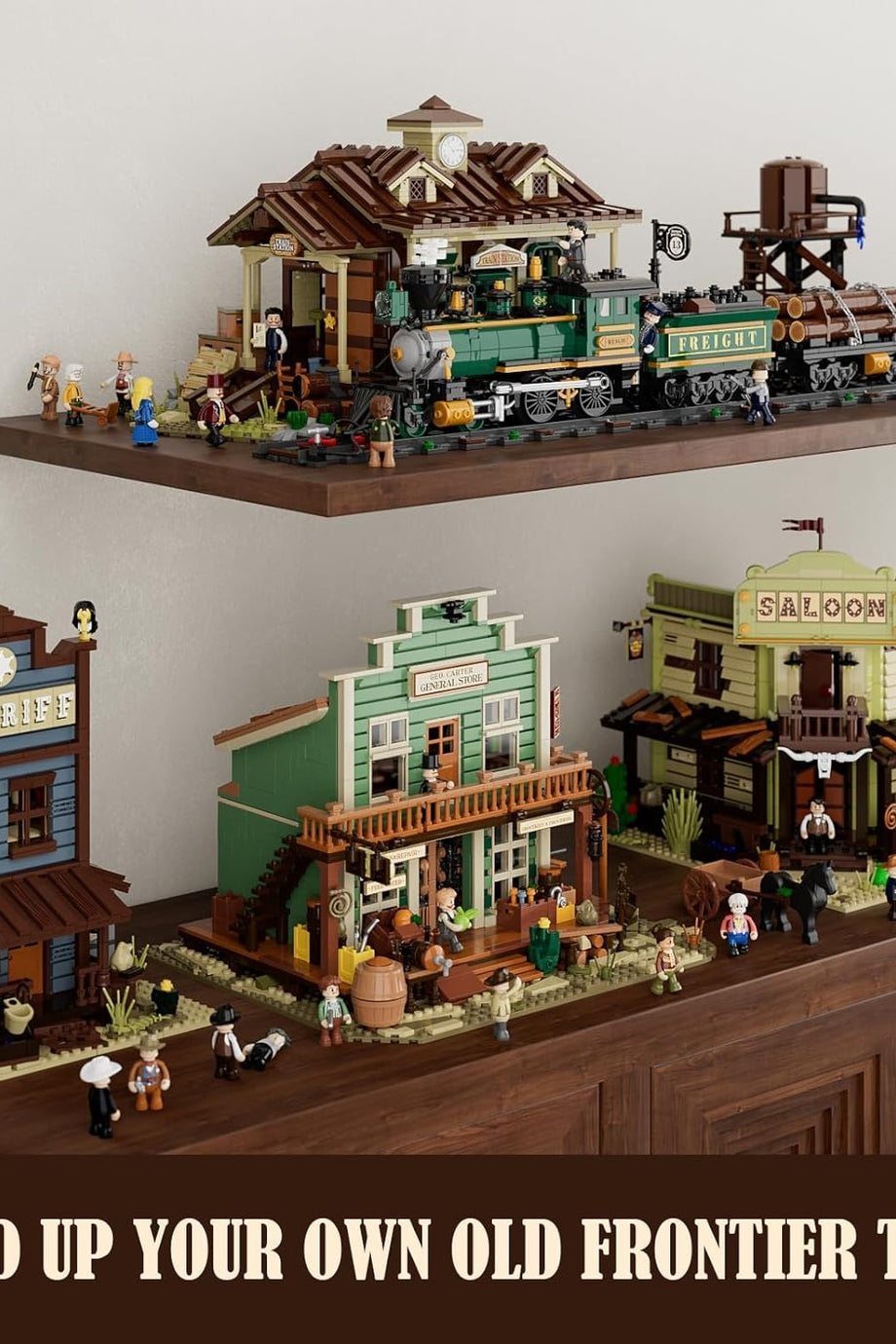 Western General Store Işıklı Yapı Blokları Seti, 1895 Parça, Eski Batı Şehri Koleksiyonu
