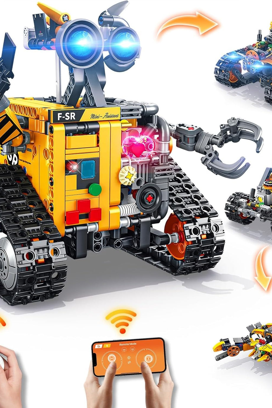 4'ü 1 Arada Teknolojik Robot Yapı Kiti, Uygulama ve Uzaktan Kumandalı, 6-12 Yaş İçin STEM Oyuncağı