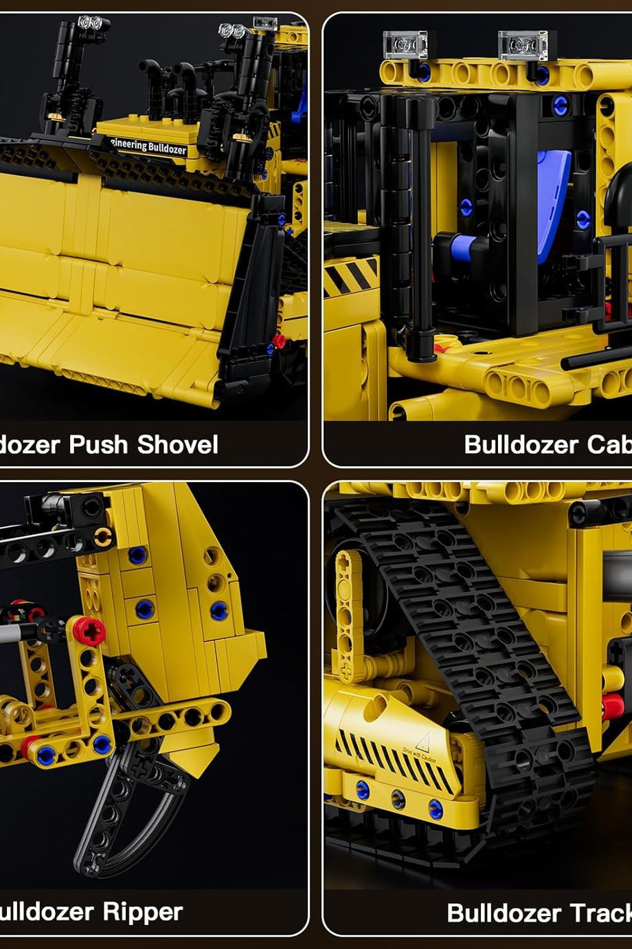 CAT D11 Uzaktan Kumandalı Buldoser Yapım Seti, 1508 Parça, Motorlu İş Makinesi Modeli