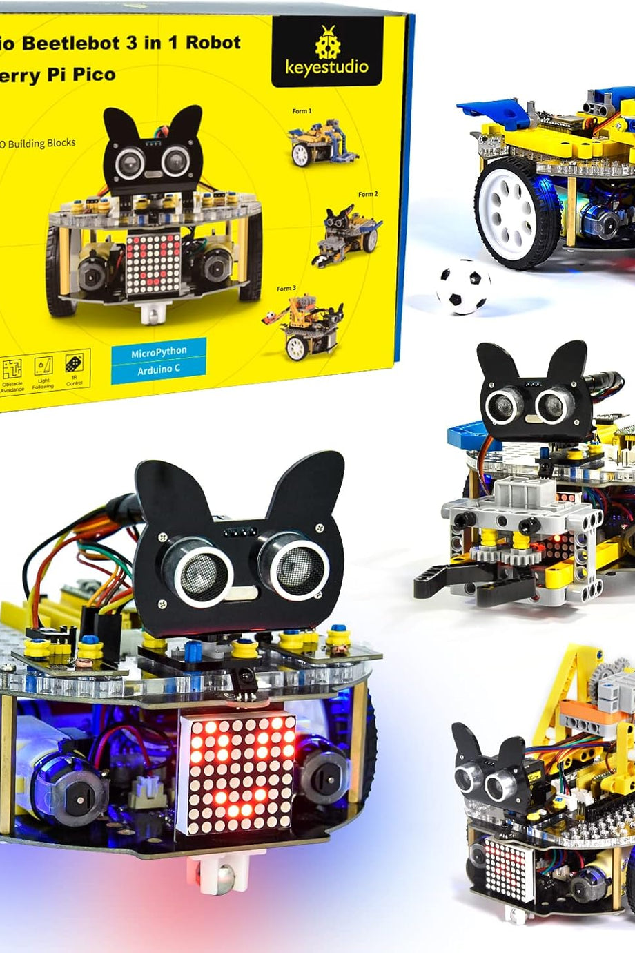 Raspberry Pi Pico Robot Araba Kiti, MicroPython ve C+ Programlama Başlangıç Seti