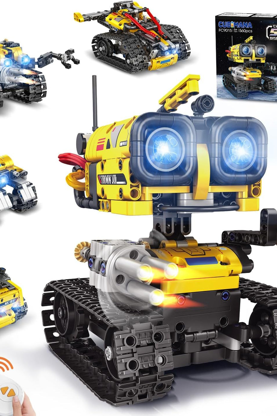 Technik 5'i 1 Arada Uzaktan Kumandalı ve Uygulama Kontrollü Robot Yapım Seti, 560 Parça