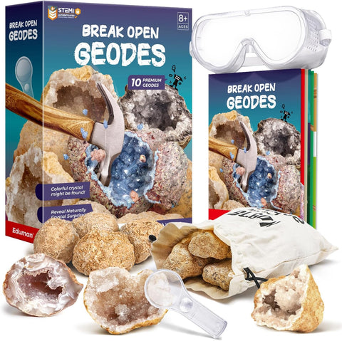 Doğal Jeot Kırma Seti, Kristal Keşif için Büyük & Küçük Jeotlar,  8+