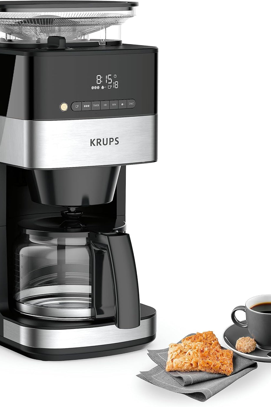 KM8328 Grind Aroma Filtre Kahve Makinesi, 1.25L, 180g Öğütücü, 15 Fincan Kapasite, 3 Öğütme Seviyesi