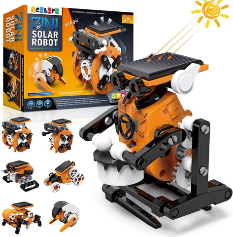 7'si 1 Arada Güneş Enerjili Robot Kiti, 8-12 Yaş Çocuklar İçin STEM Eğitim Oyuncağı, Yapı Kiti
