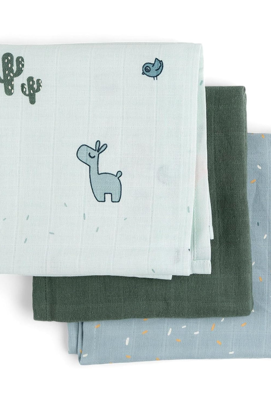 Muslin Bezi 3’lü Set, 70x70 cm, GOTS Sertifikalı %100 Organik Pamuk Bebek Bezi