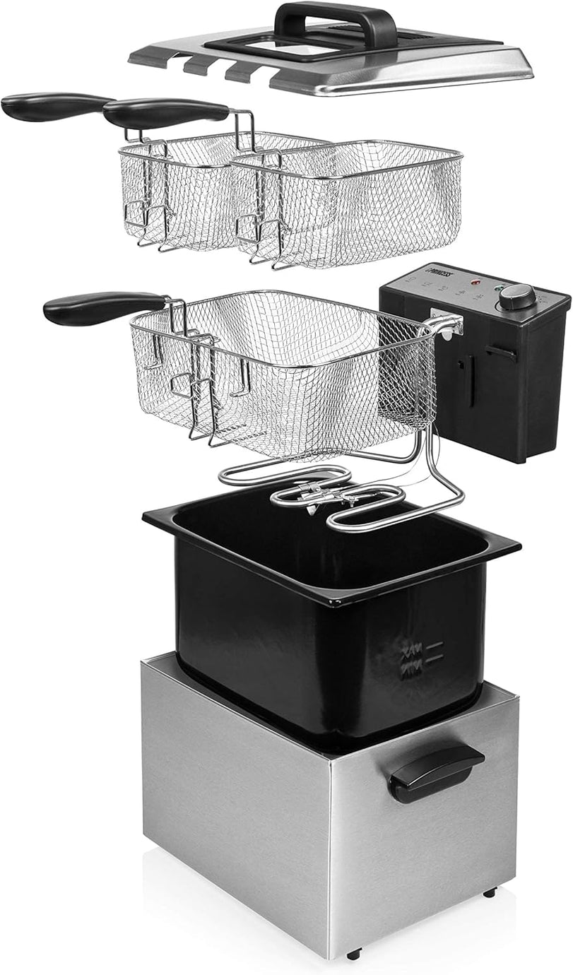 Fritöz, 3270 Watt, 5 Litre, 3 Sepet, Termostat, Soğuk Bölge, 6-7 Kişilik