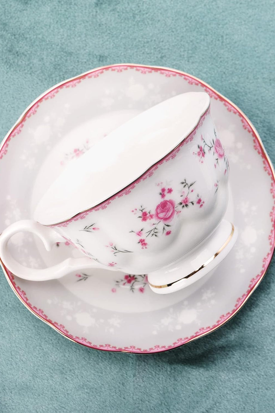 21 Adet Porselen Çay Seti, 6 Kişilik Çay Servisi, Yüksek Kaliteli Malzeme