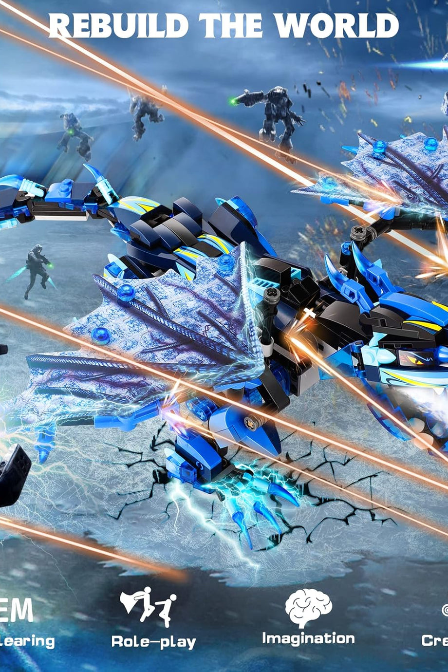 Ejderha Yapı Blokları Oyuncak, Uzaktan Kumanda ve Uygulama Kontrolü ile