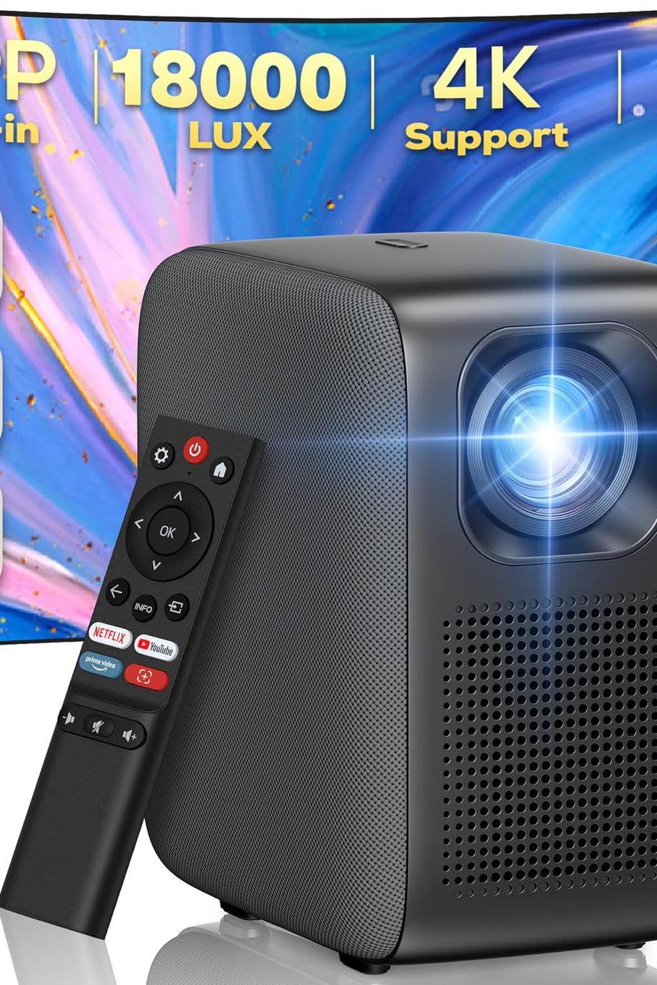 iPL610 4K Destekli WiFi Bluetooth Projektör – Entegre Netflix & Dolby Audio