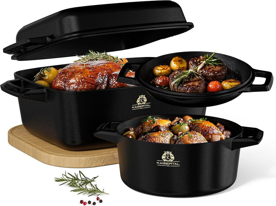 Döküm Set 32cm Tava & 26cm Tencere, Indüksiyon Uyumlu, Dayanıklı ve Çok Amaçlı