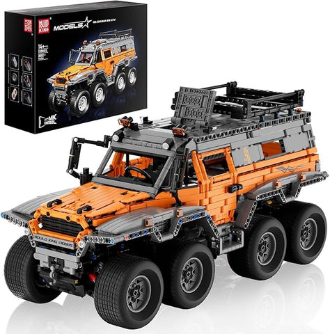 13088 RC Off-Road Araç SUV Yapı Blokları, Avtoro Shaman 8x8 3062 Parça, Motorlu Off-Road Modeli, 14+