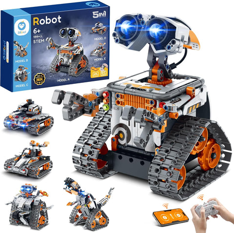 5'i 1 Arada Robotik Set, Uygulama ve Uzaktan Kumanda ile, Programlanabilir Robot