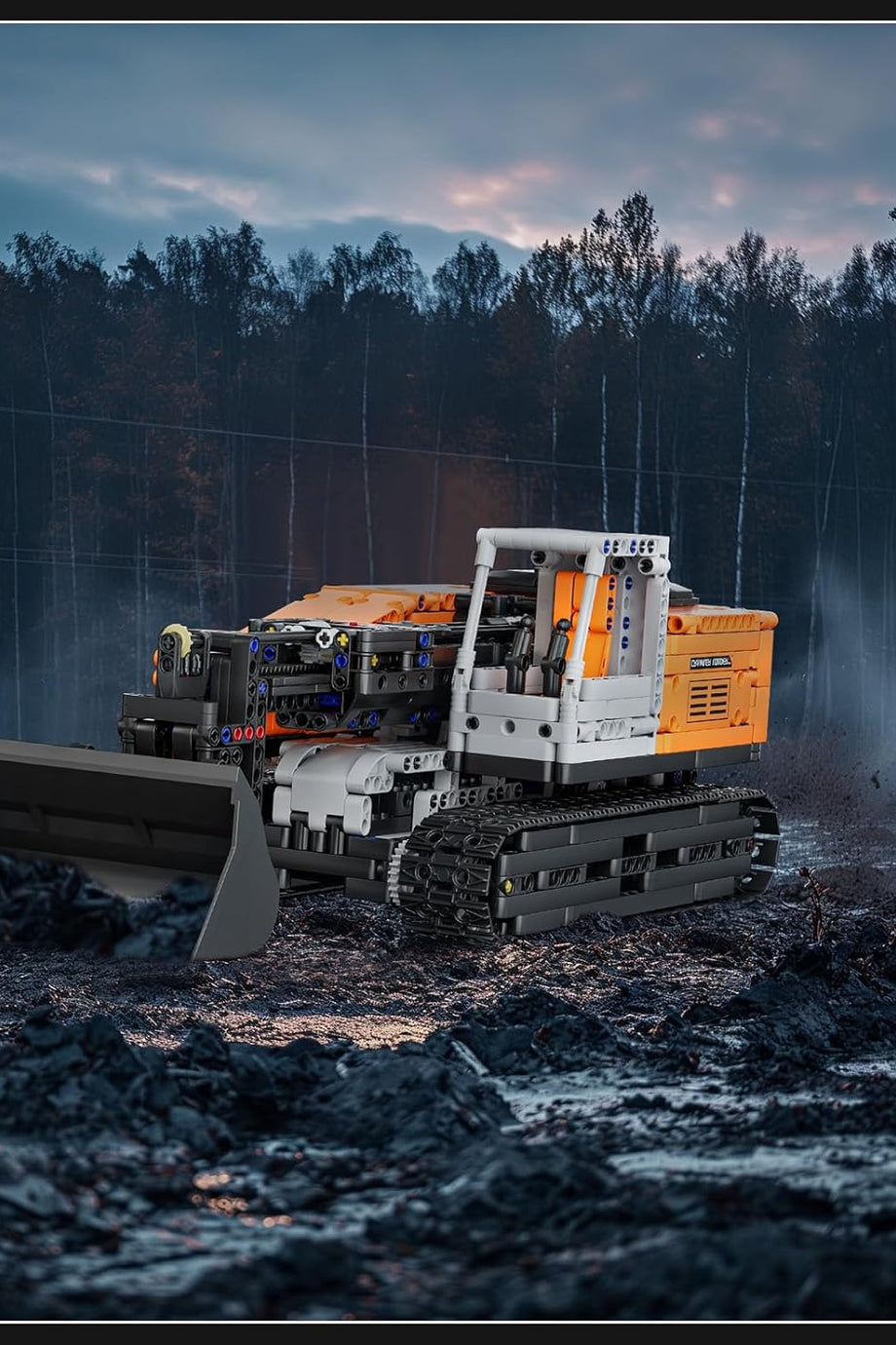 17054 Uzaktan Kumandalı Buldozer Yükleyici Yapı Blokları  1423 Parça, Motorlu İnşaat Oyuncağı, 14+