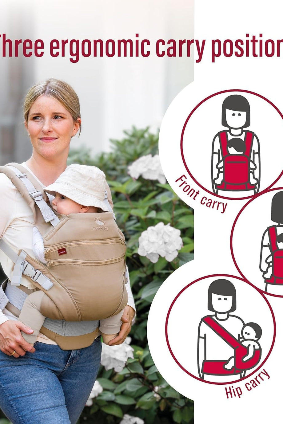 XT/All-In-One Bebek Taşıyıcı Organik Pamuk, 3.5-20 kg, Esnek Taşıma Sistemi, Yeni Doğan