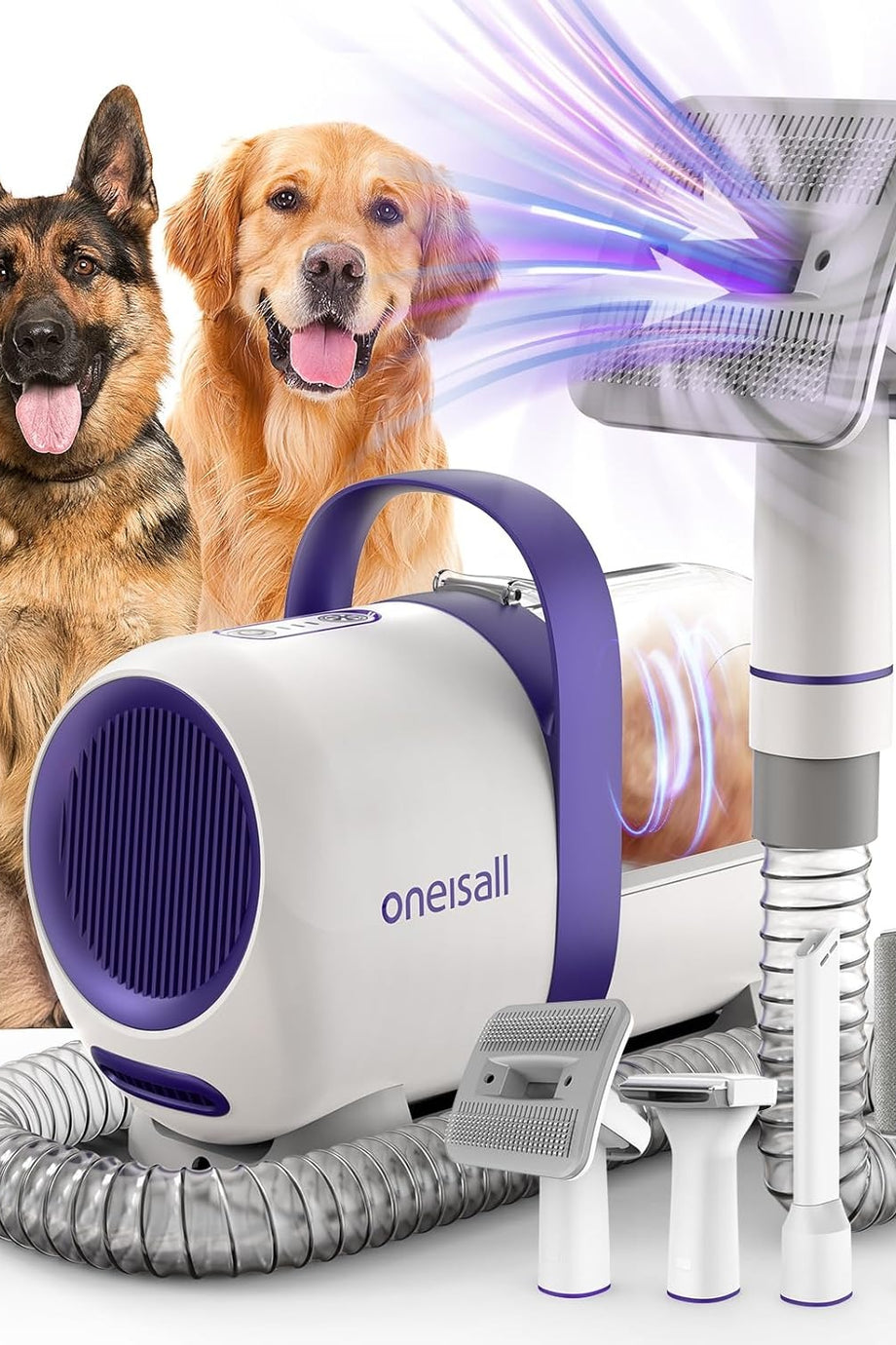 Köpek Tüyü Vakum Makinesi, 12000 Pa Güçlü Emiş, 4 Başlıklı Tüy Temizleyici Seti