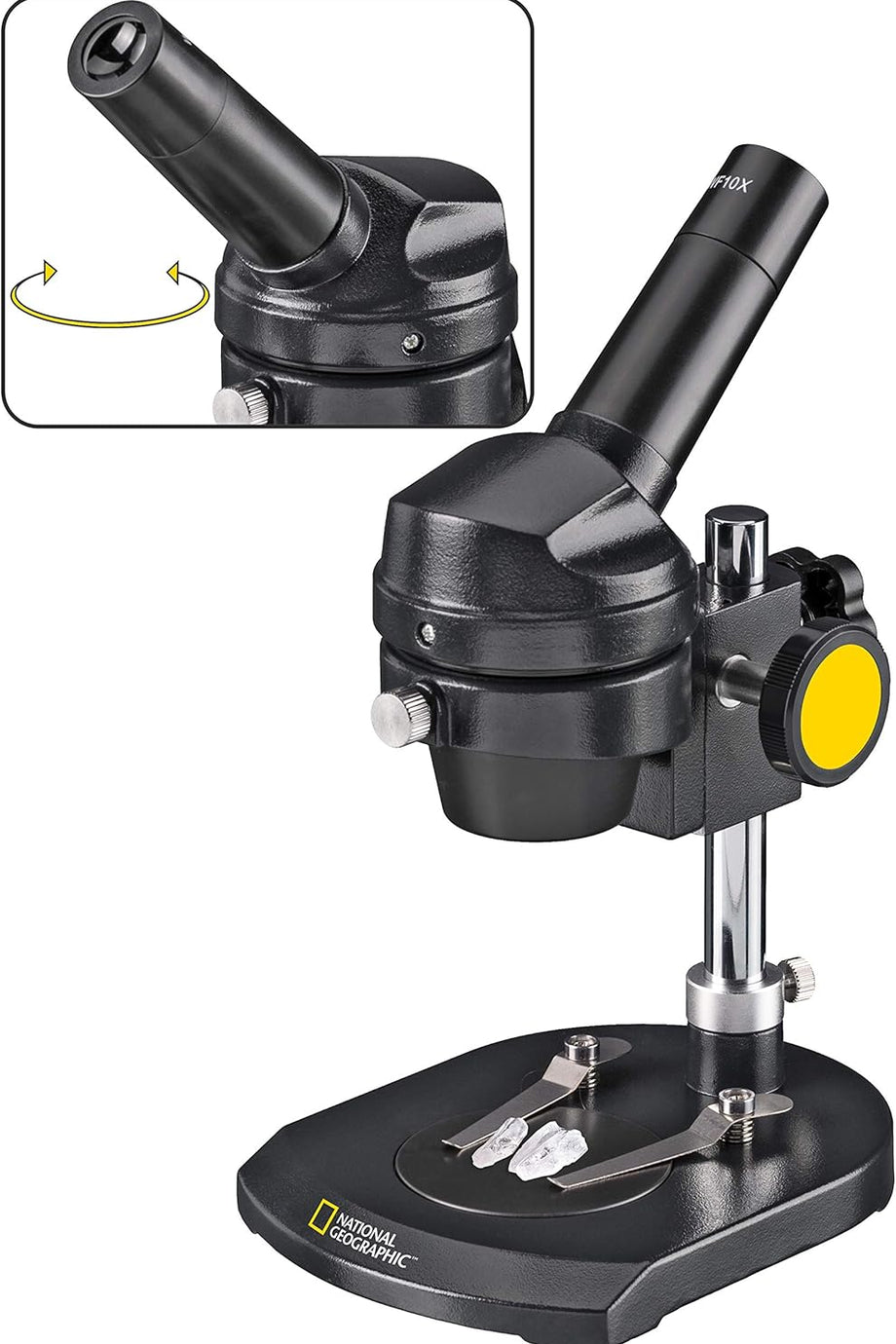 20x LED Işıklı Mikroskop, 360° Başlık, Metal Gövde, Taşıma Çantalı